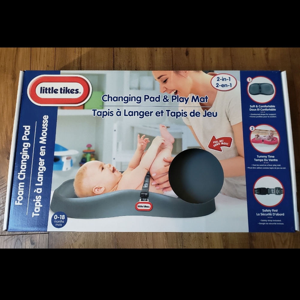 Little Tikes Deluxe Soft Foam Changing Pad, Gray